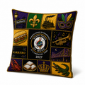 Krewe of Music Signature Mardi Gras Throw Pillow